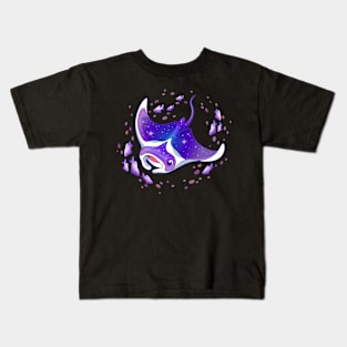 cute manta ray cartoon character design Kids T-Shirt